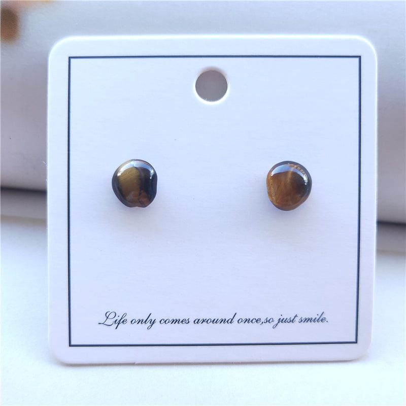 Tiger's Eye Stud Earrings