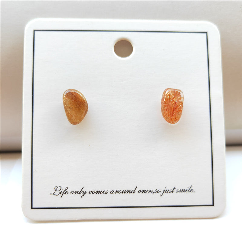 Rutilated Quartz Earrrings NO.0107-8