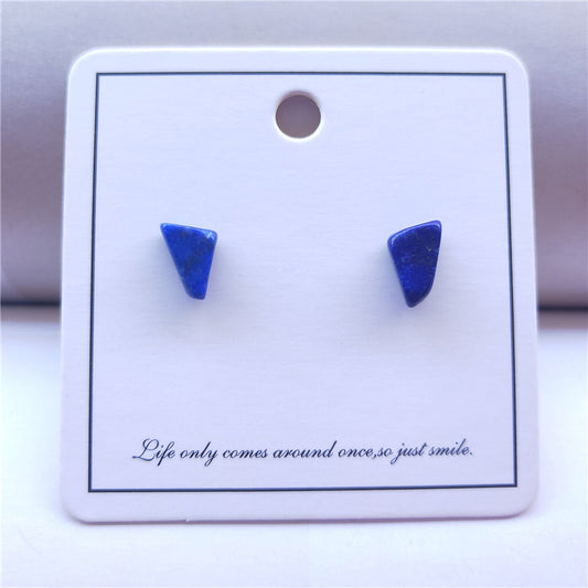 Blue Lapis Lazuli Stud Earrings